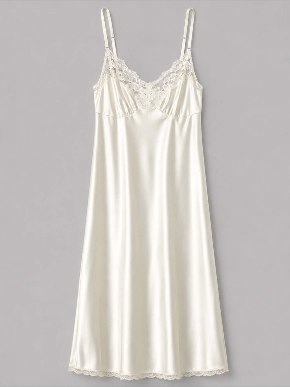 Vintage Vassarette Slip Dress Full cream off-white ivory lace size 38